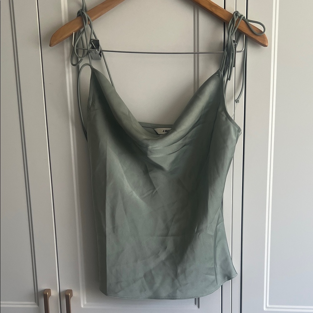 Silky Sage Green Cowl Neck Camisole